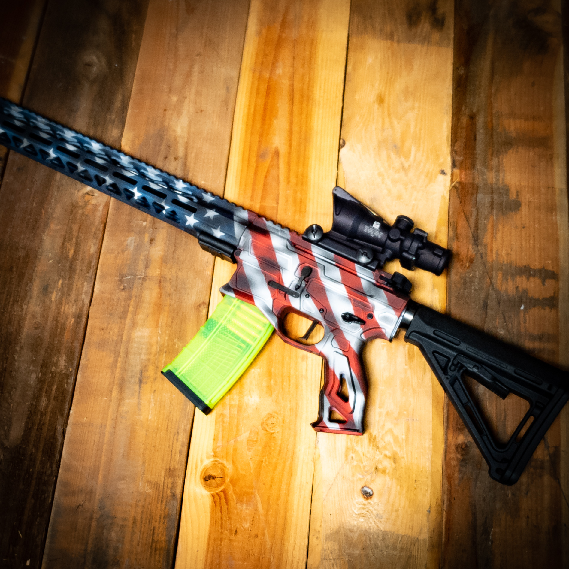 QUENTIN DEFENSE ARQ-15 RIFLE IN STARS AND STRIPES